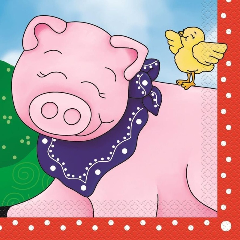 Farm Animals Party Napkins | Serviettes Pack of 16