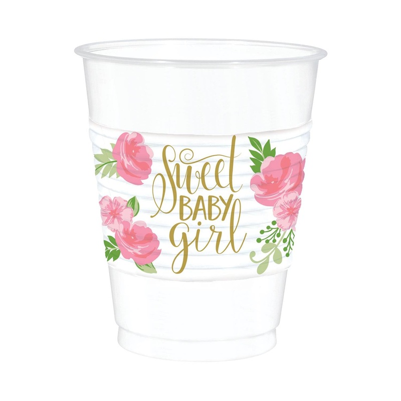 Floral Baby Girl Party Cups Pack of 25