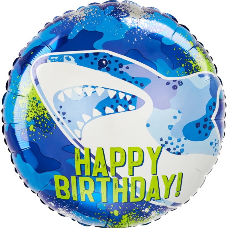 Shark Birthday Foil Balloon