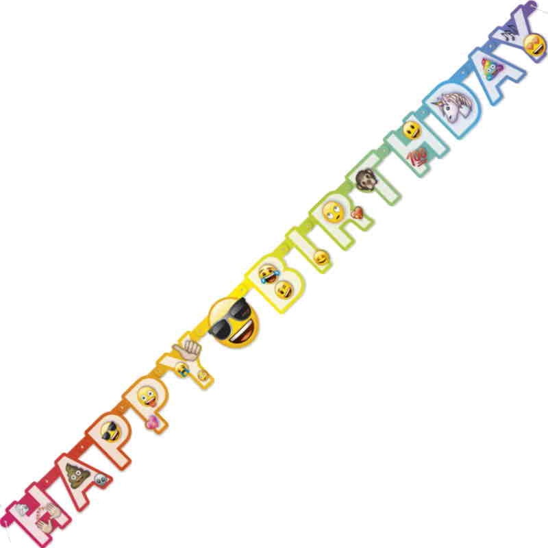 Emoji Birthday Banner - Rainbow