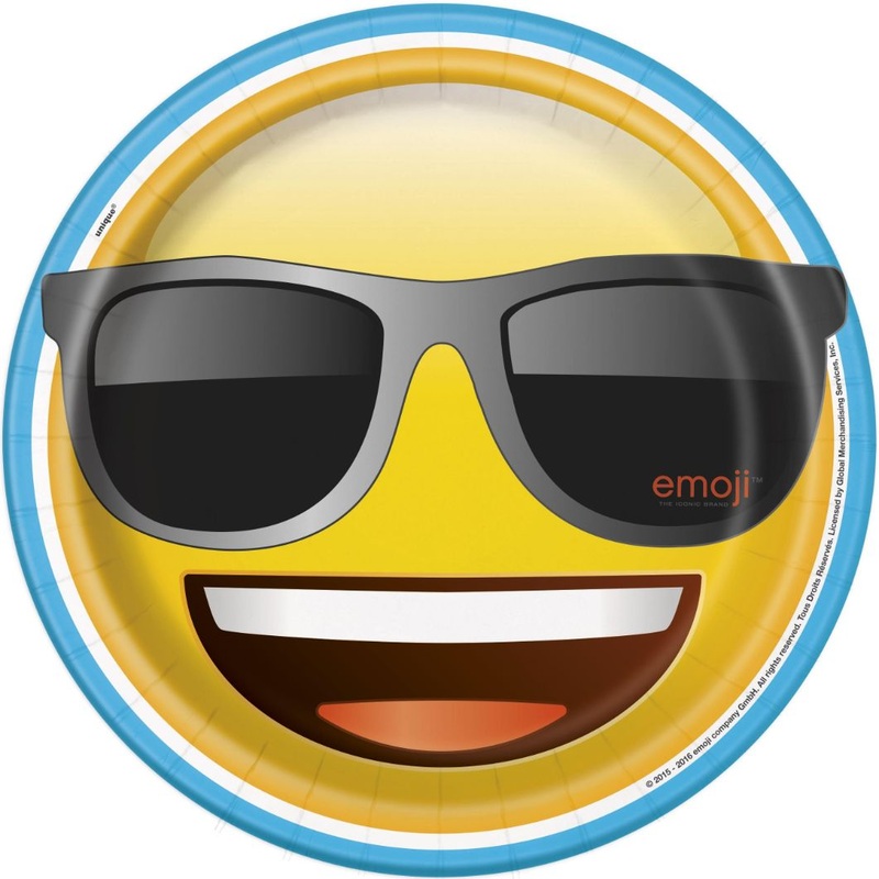 Emoji Paper Plates (Sunglasses) Pack of 8