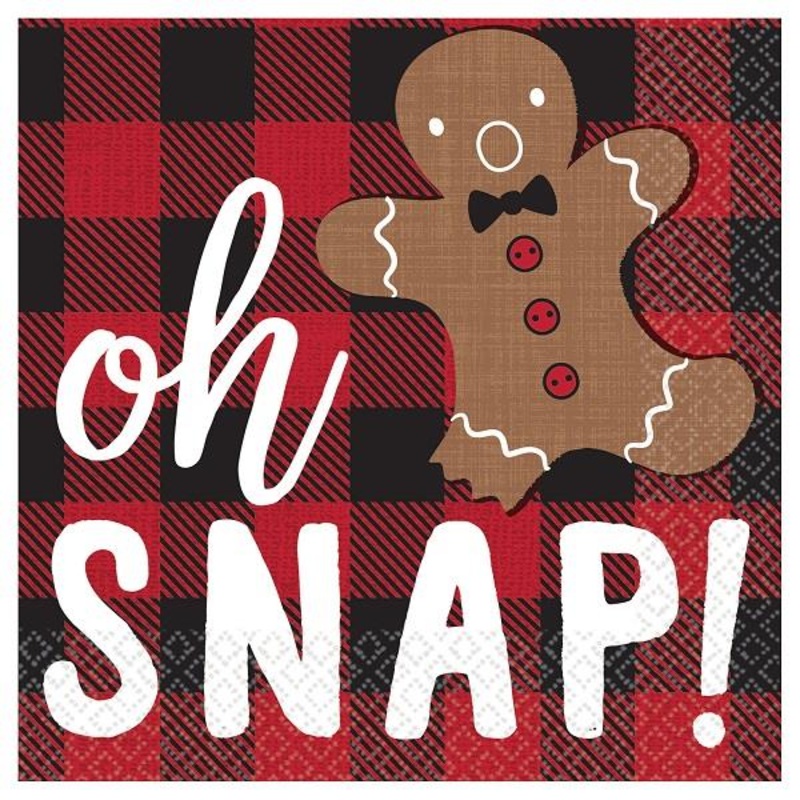 Gingerbread Christmas Beverage Napkins Pack of 16