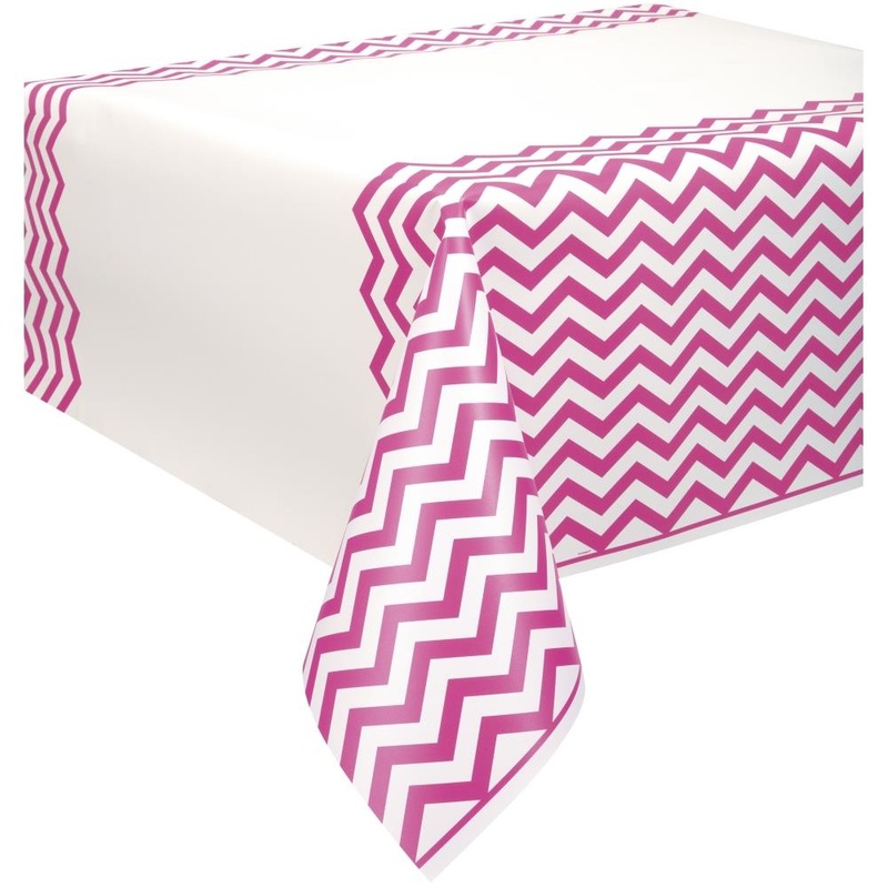 Hot Pink Chevron Party Tablecover | Tablecloth - Buy Online