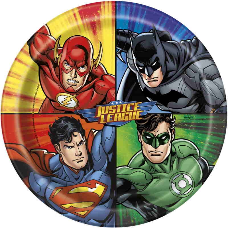 Justice League Paper Plates Pack of 8