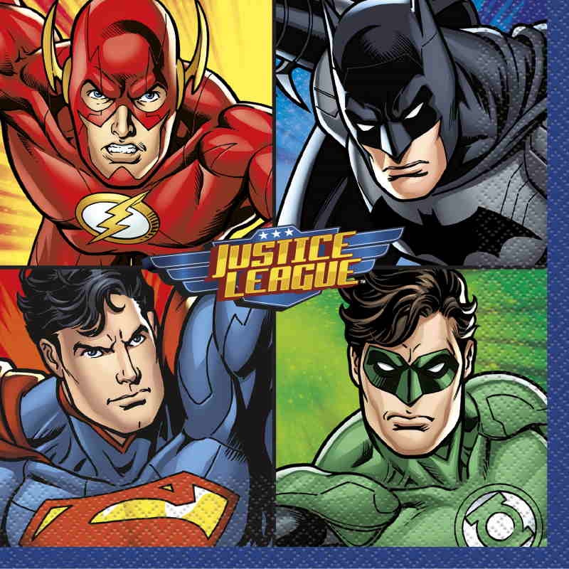 Justice League Stars Napkins Pack of 16