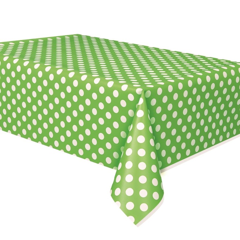 Lime Green Tablecloth Rectangle - Polka Dot