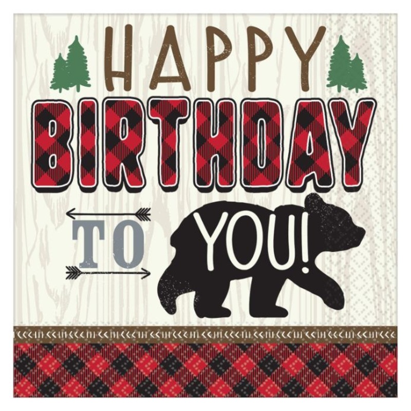 Little Lumberjack Bear Party 33cm Napkins | Serviettes Pack of 16