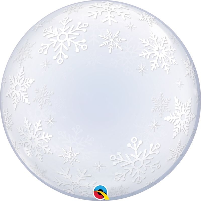 Snowflakes | Christmas Qualatex Deco Bubble Party Balloon - Buy Online