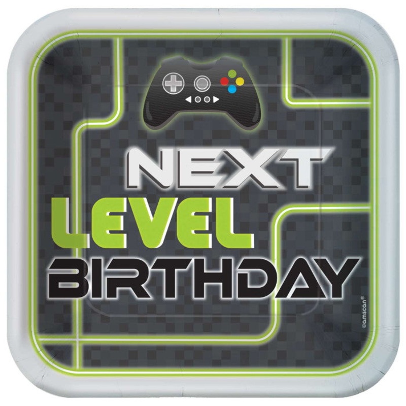 Level Up Gaming Party Plates Pack of 8
