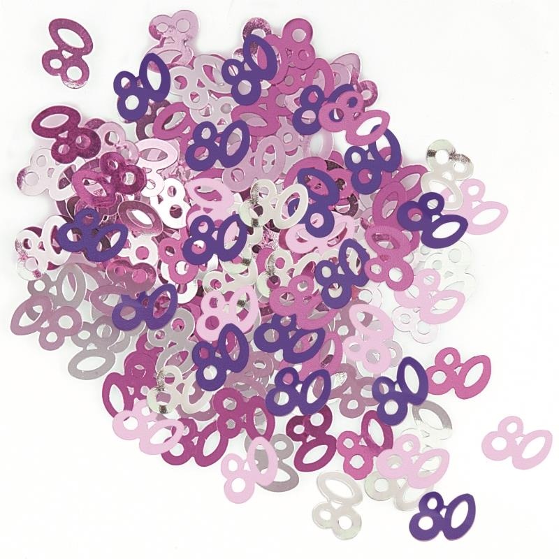 Pink Glitz Party 80th Birthday Table Confetti | Decoration