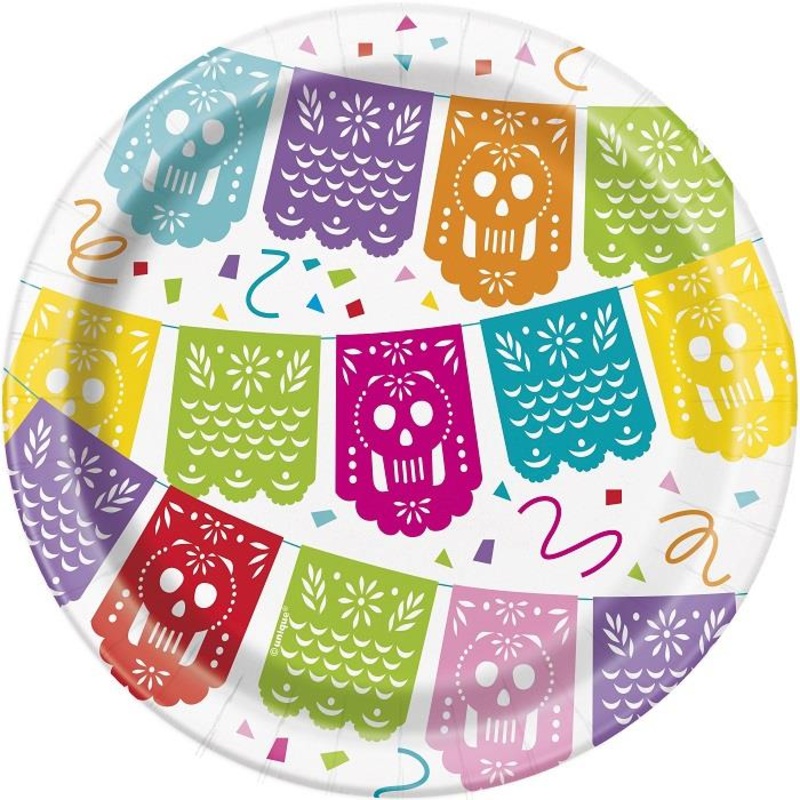 Mexican Party Cake Plates Fiesta Pack of 8