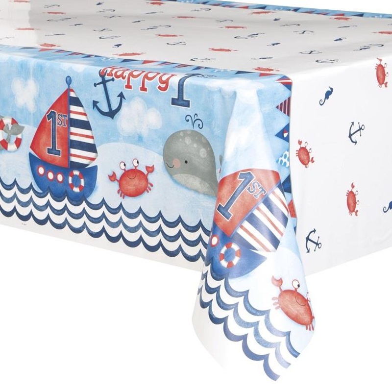 Nautical 1st Birthday Tablecloth