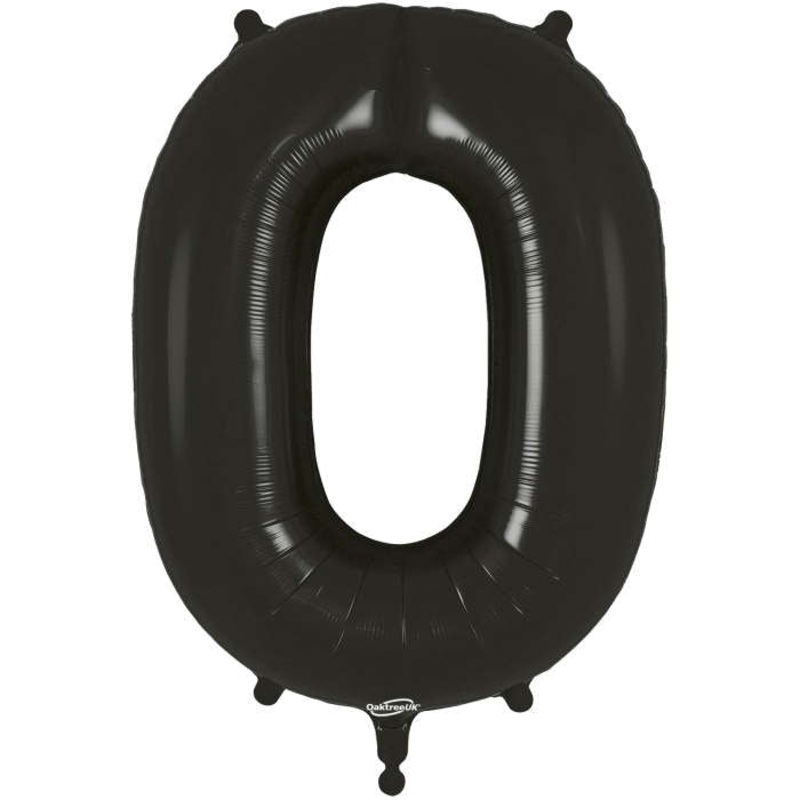 Black Number 0 Balloon