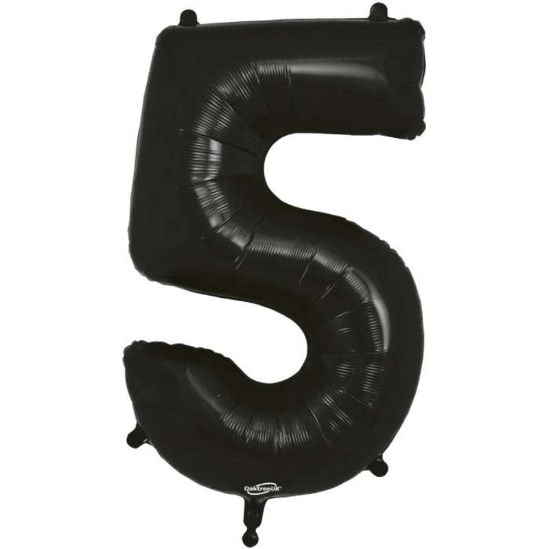 Black Number 5 Balloon