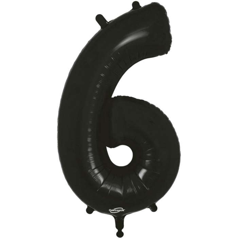 Black Number 6 Balloon
