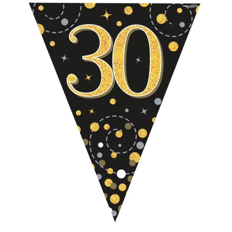 Bunting 30th Birthday - Black and Gold