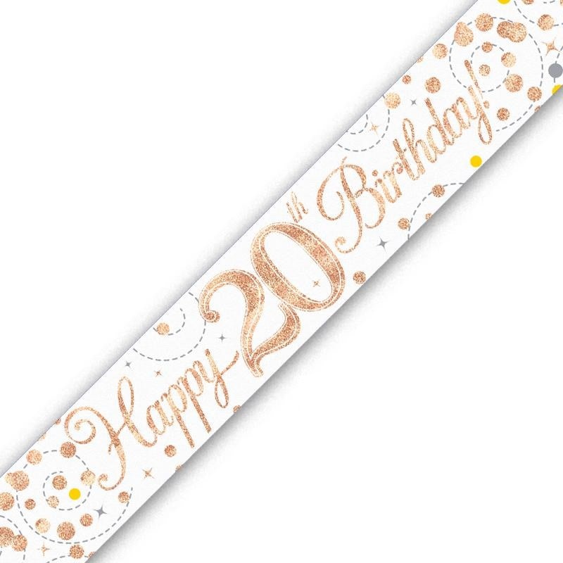 Rose Gold 20th Birthday Banner (Foil)