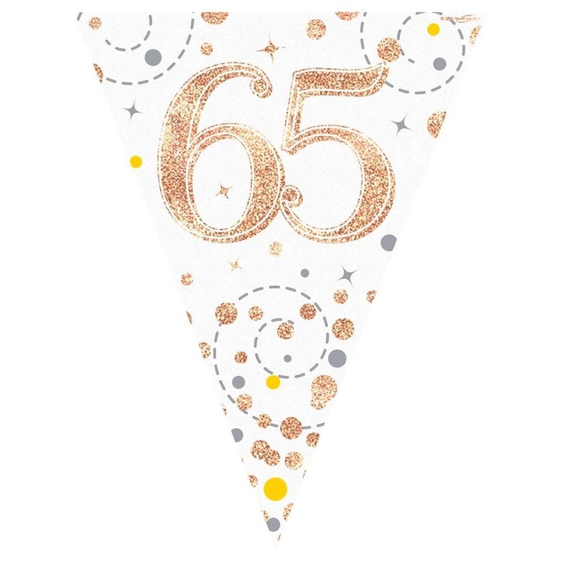 Rose Gold 65th Birthday Bunting