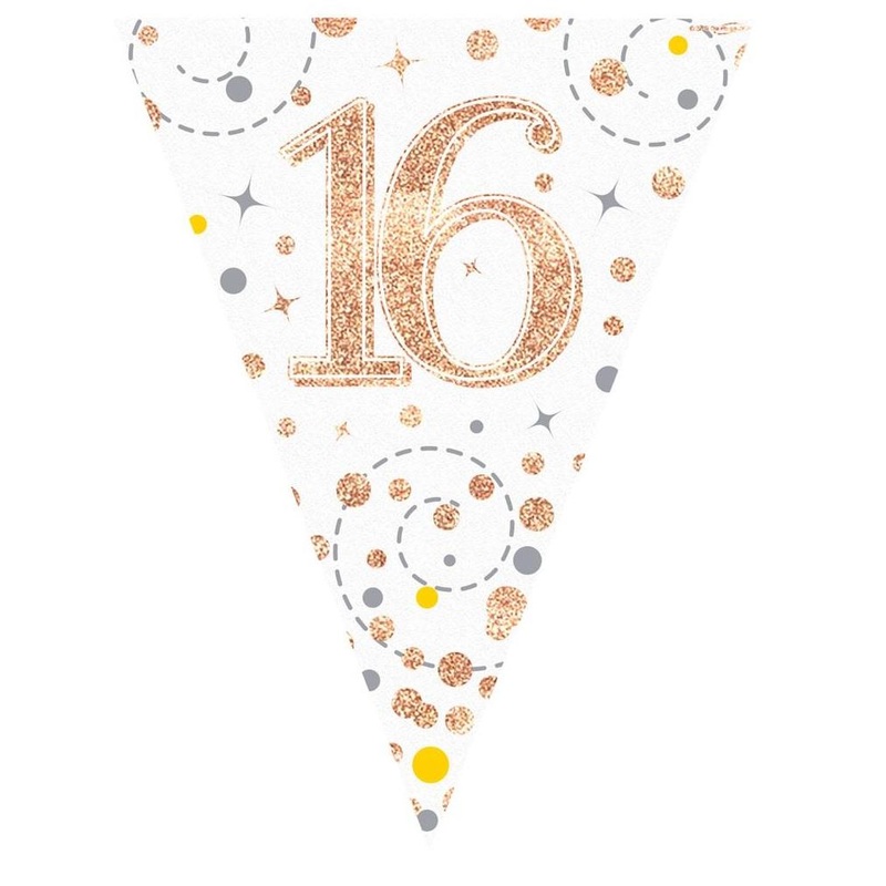 Rose Gold Fizz 16th Birthday Bunting