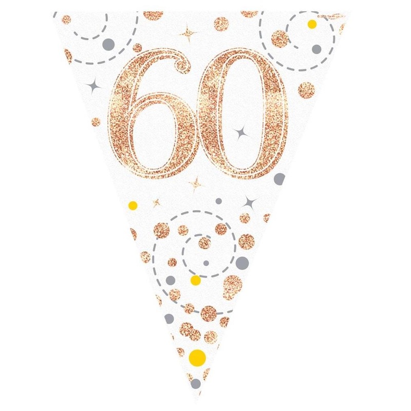 Rose Gold Fizz 60th Birthday Bunting