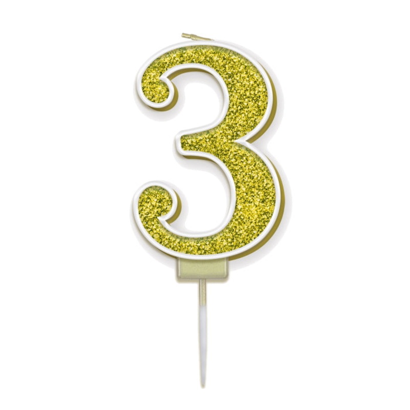 Gold 3 Candle - Sparkling
