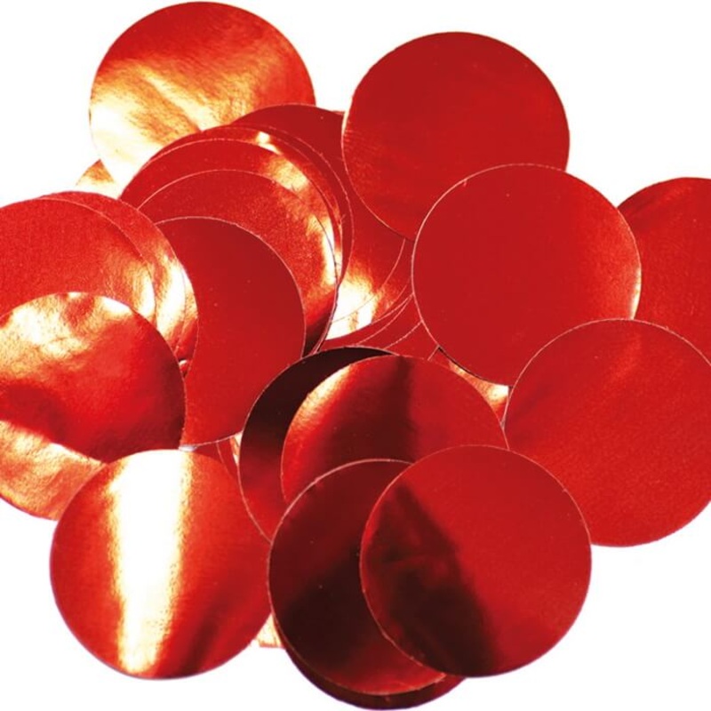 Red Metallic Confetti - 10mm - 50 grams