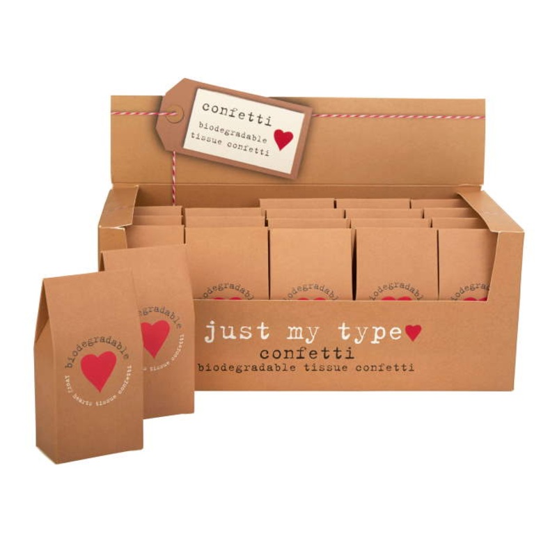 Biodegradable Wedding Confetti - Rustic Hearts Pack of 20