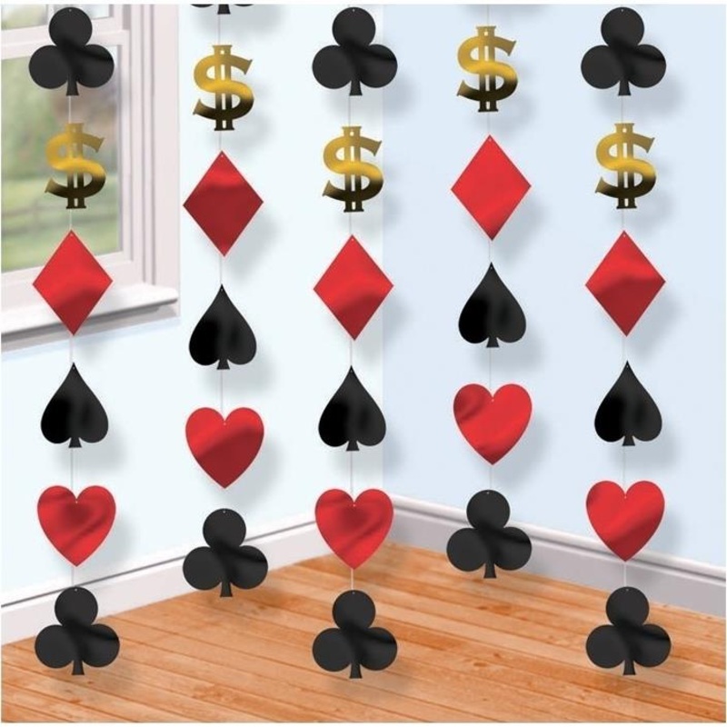 Casino Hanging String Decorations Pack of 6