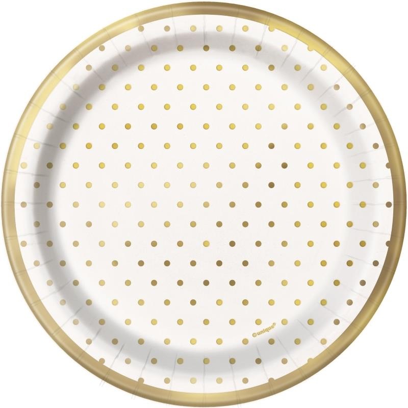Elegant 50th Wedding Anniversary Cake Plates Pack of 8