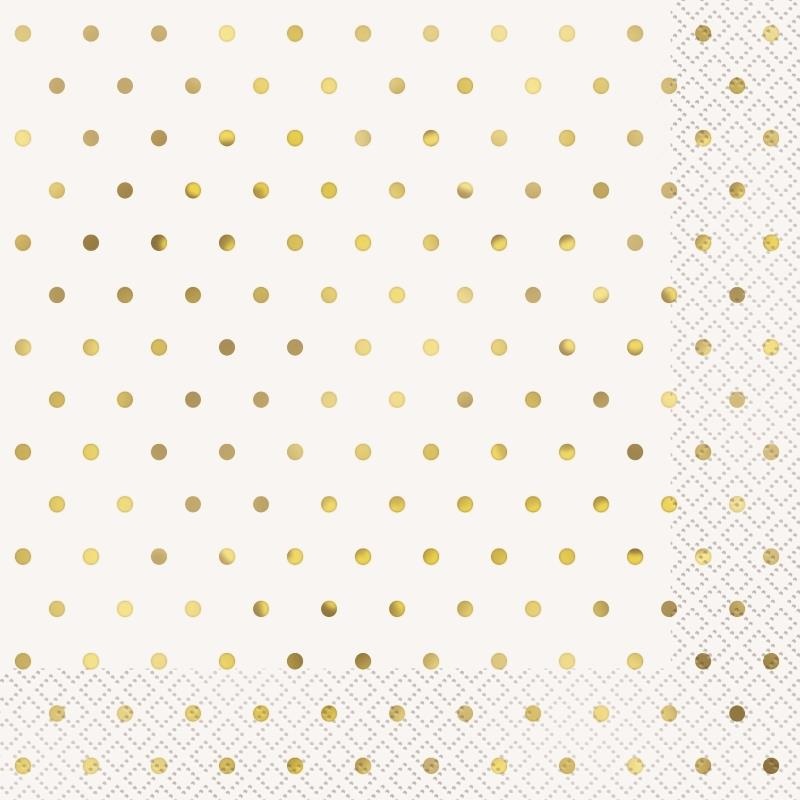 Elegant Gold Spot 50th Wedding Anniversary Napkins Pack of 16