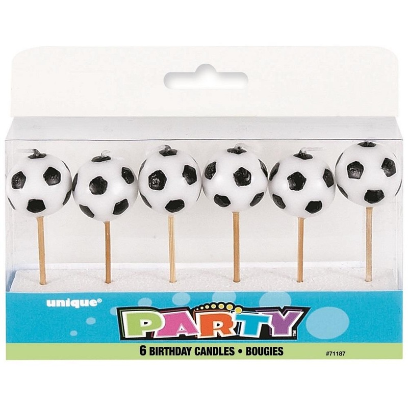 Football Birthday Cake Candles Pack of 6