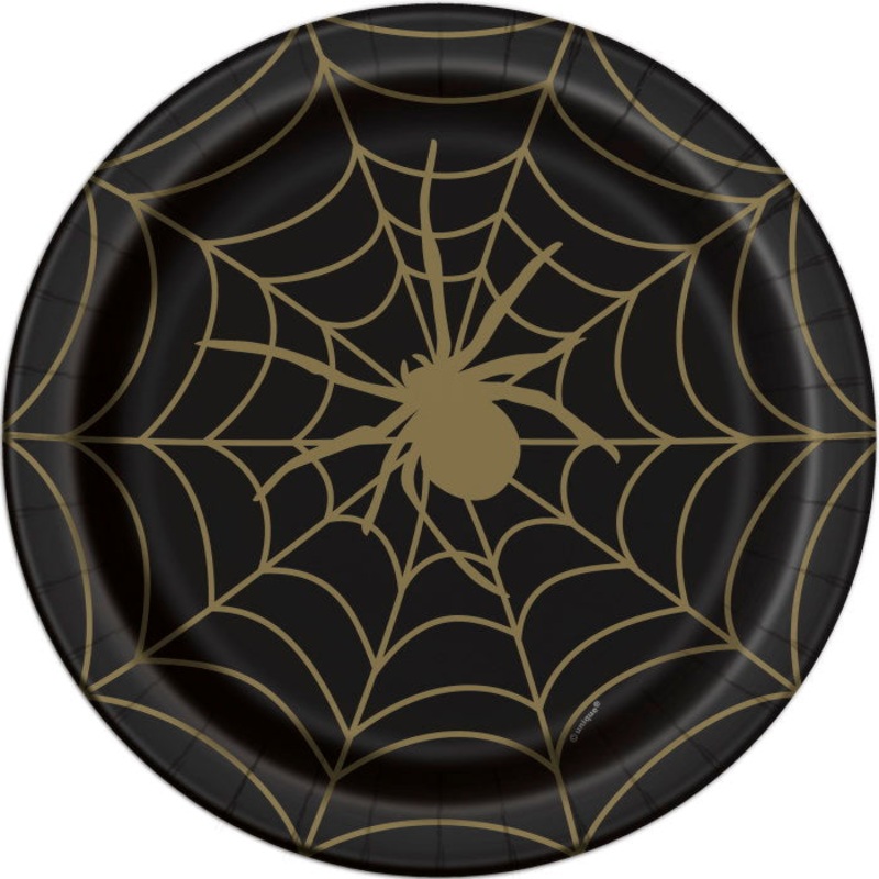 Halloween Spider Web Party 23cm Plates Pack of 8
