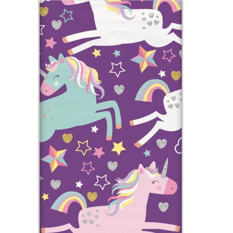 Rainbow Unicorn Party Tablecloth