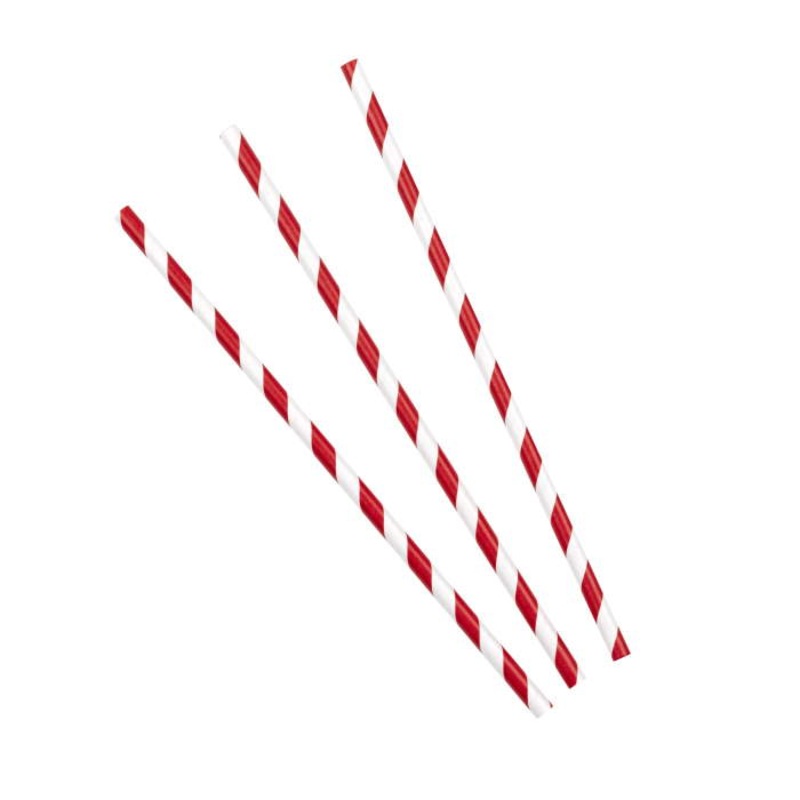 Red and White Stripes Paper Drinking Straws Pack of 25