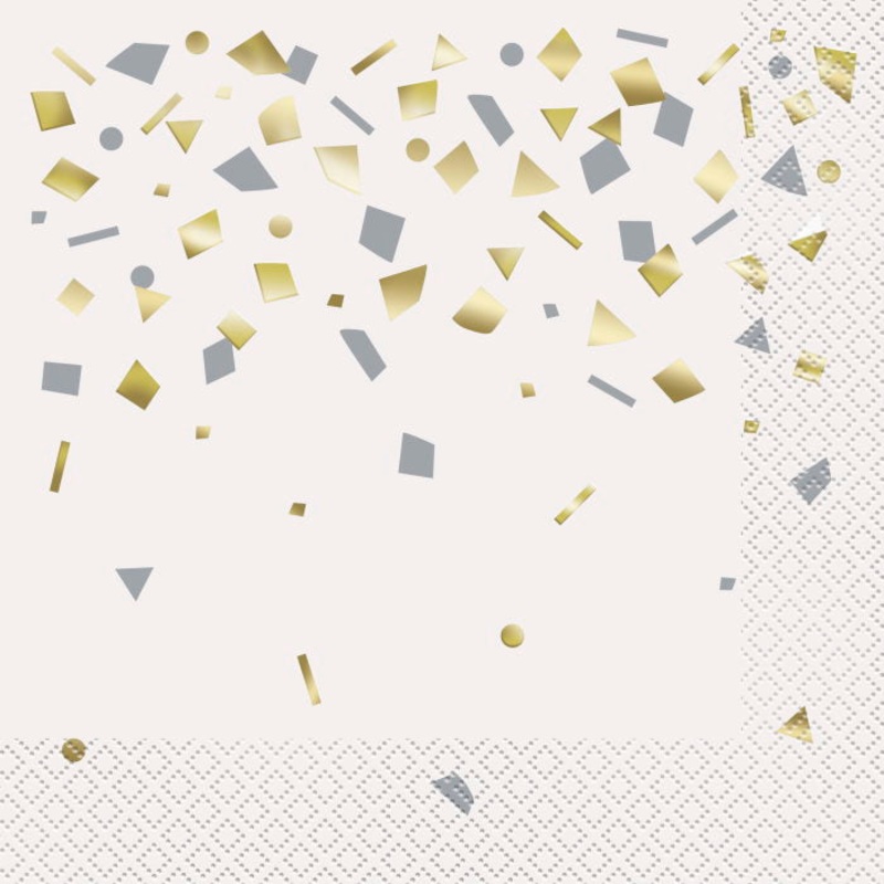Gold Confetti Party Napkins | Serviettes Pack of 20