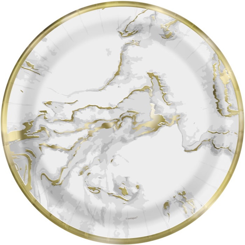 Gold | Marble Party 23cm Plates Pack of 10