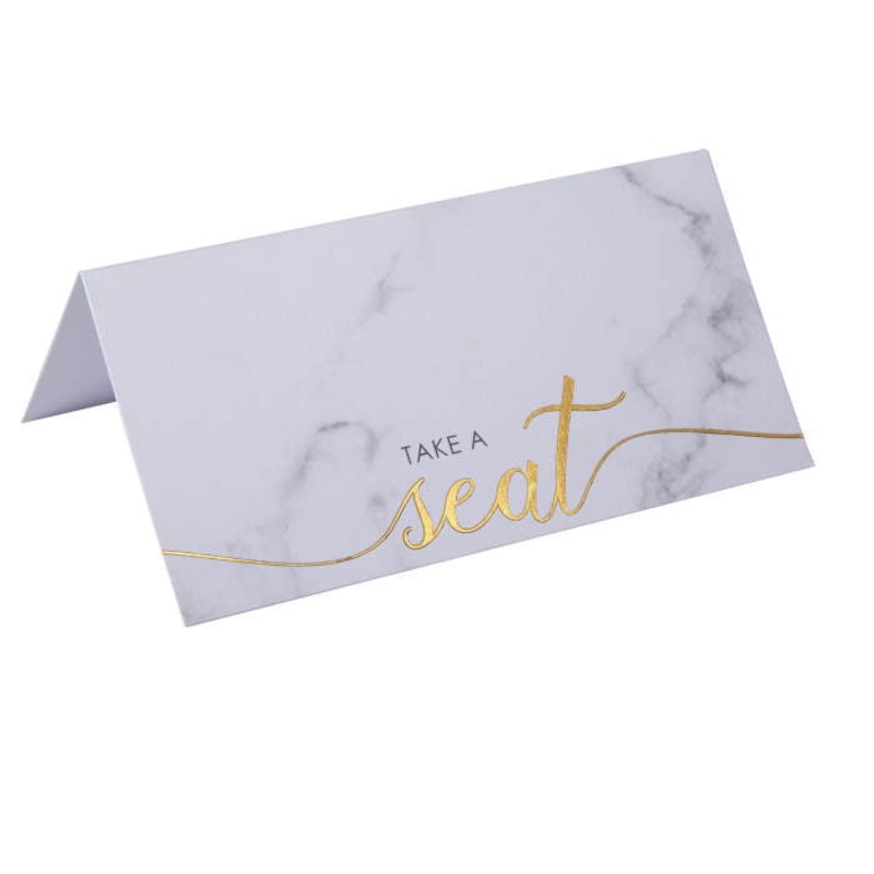Grey | Marble Wedding Table Place Cards Pack of 25