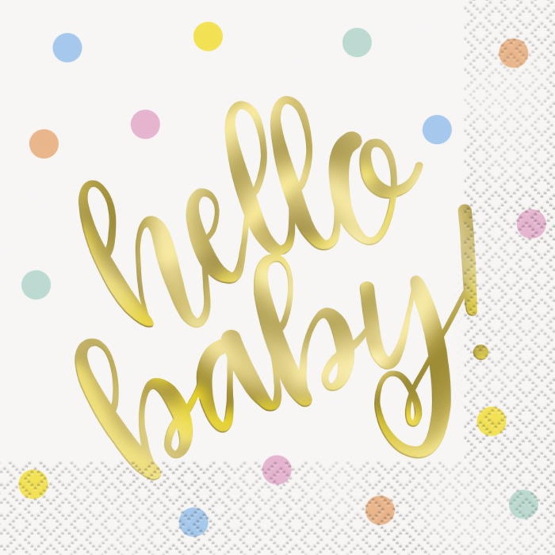 Hello Baby Napkins Pack of 16