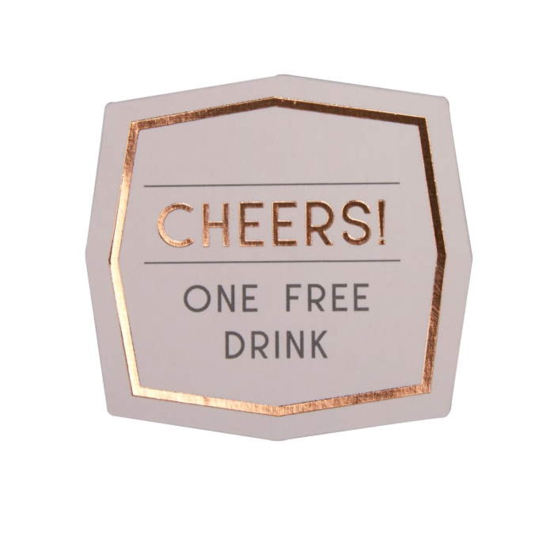 Pink Blush | Geo Wedding Drinks Tokens Pack of 25