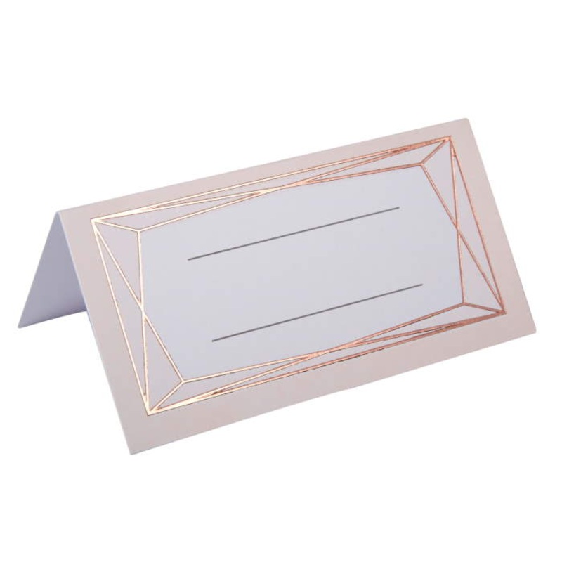 Pink Blush | Geo Wedding Table Place Cards Pack of 25