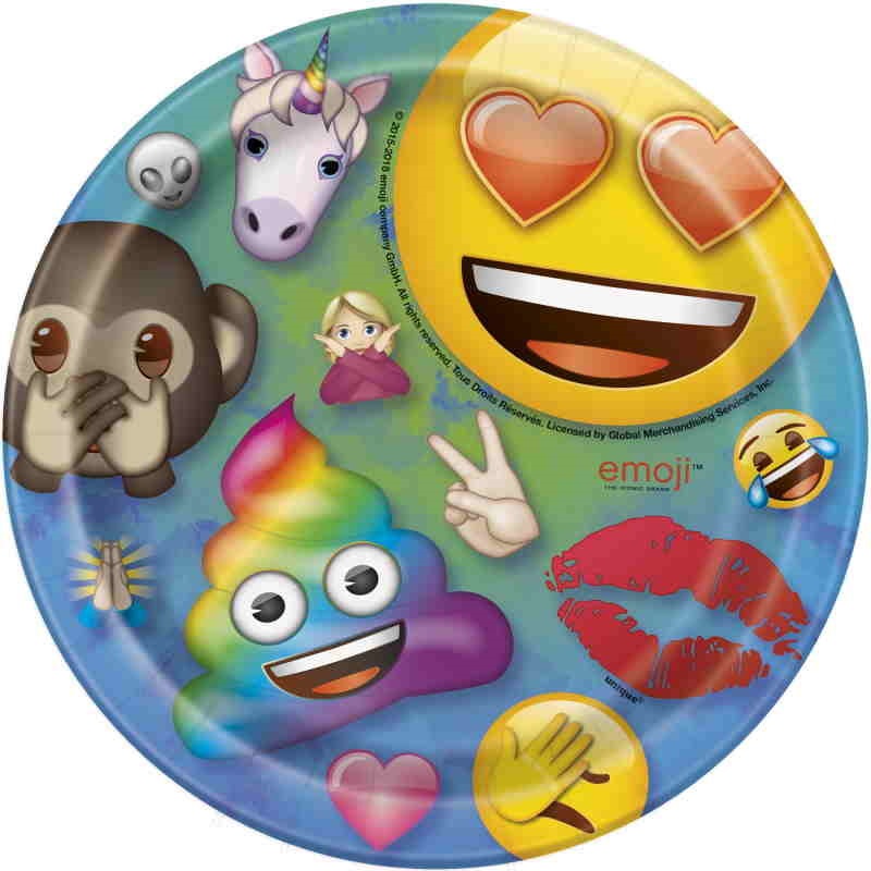 Emoji Rainbow Fun Party Cake Plates Pack of 8