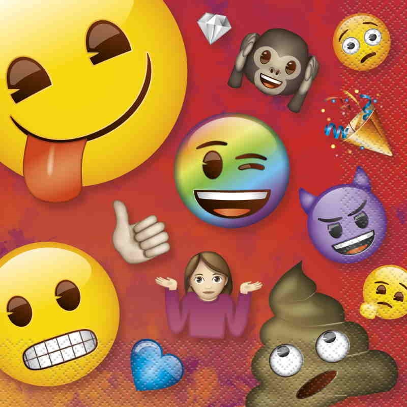 Emoji Rainbow Fun Party Napkins | Serviettes Pack of 16