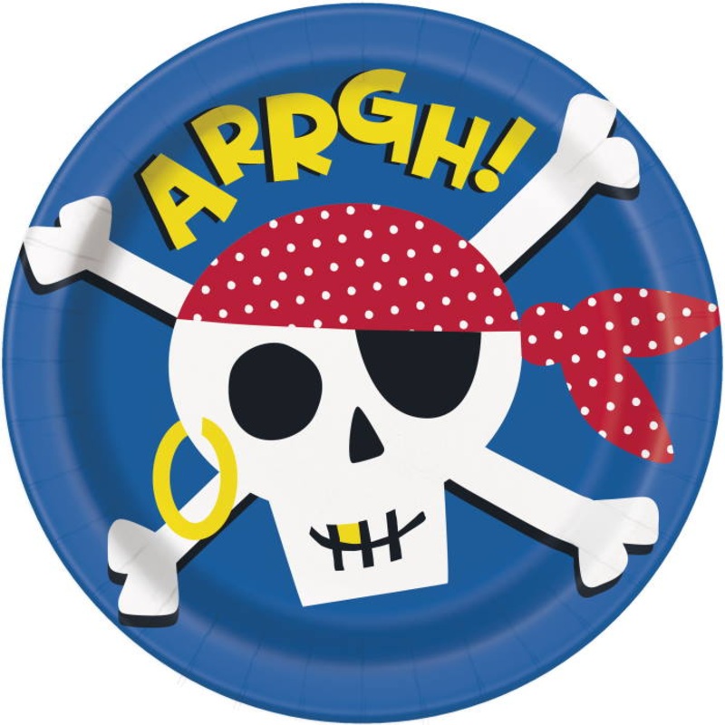 Fun Pirate Paper Plates Pack of 8
