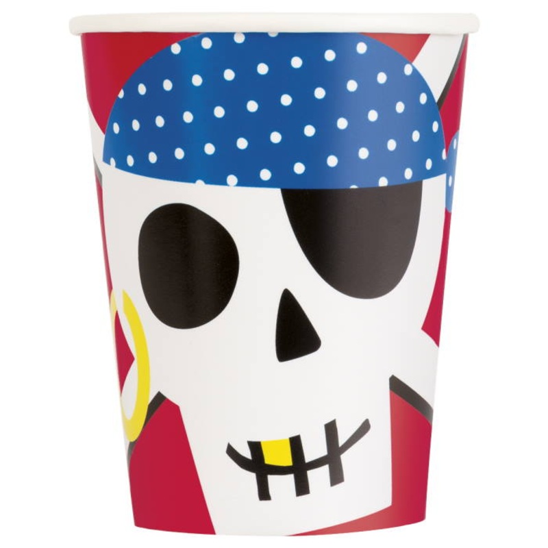 Fun Pirate Party Cups Pack of 8