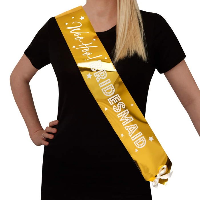 Gold Bridesmaid | Hen Party Sash 2 Pack