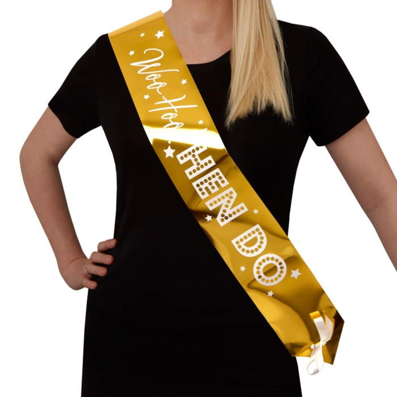 Gold Woo Hoo | Hen Party Sash 4 Pack