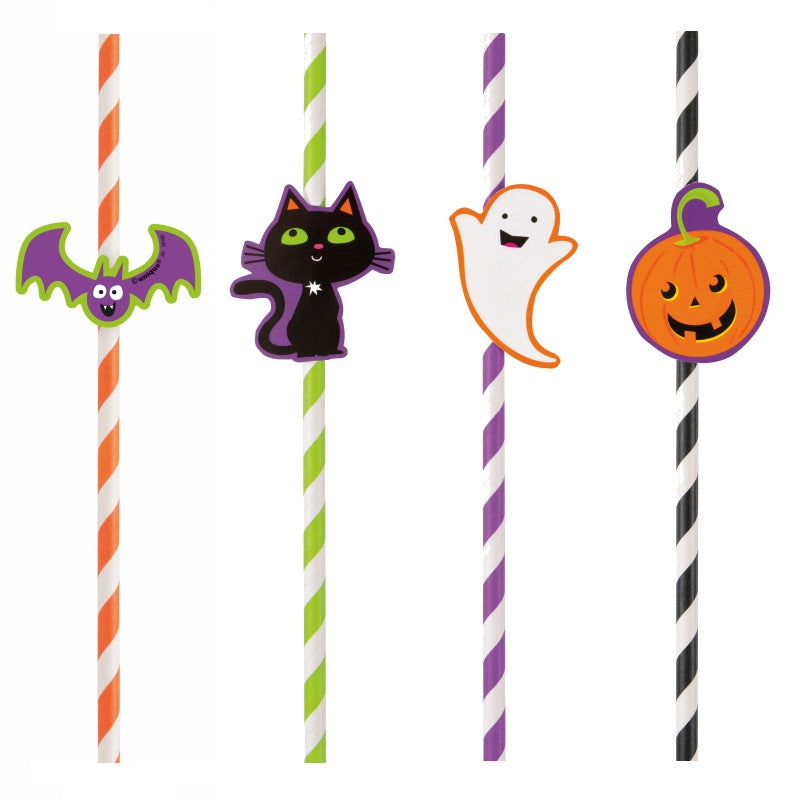 Halloween Party Paper Drinking Straws Pack of 8