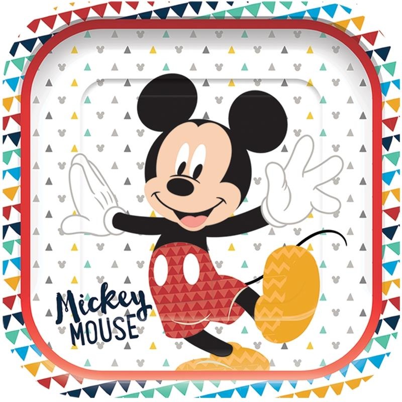 Mickey Mouse Awesome Square Platter Party Plates Pack of 4