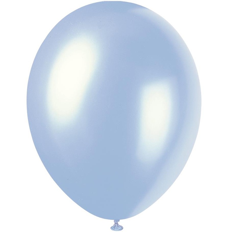Sky Blue Pearl Crystal Party Latex Balloons Pack of 8