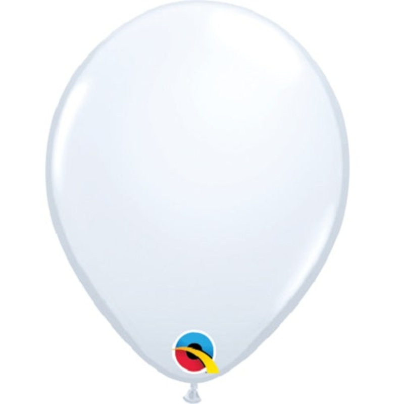 White 5 Inch Qualatex Helium Quality Decorator Latex Party Balloons - Buy Online
